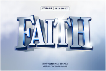 Faith Editable Text Effect With Light White and Cloud Background 
