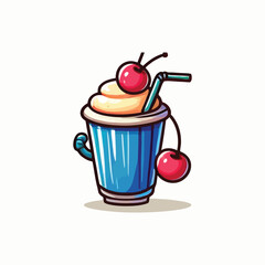 vector style cute unique undead monster mascot illustration