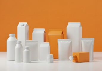 Minimalist Product Packaging Mockups Isolated on Colorful Studio Background