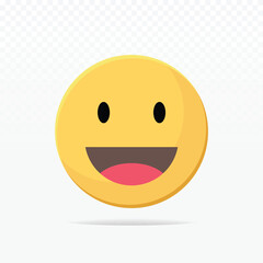 Fototapeta premium Happy Face Emoji Icon Vector with Transparent Background
