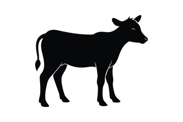 A calf silhouette vector art illustration