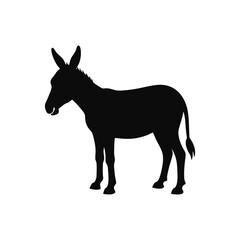 A donkey silhouette vector art illustration