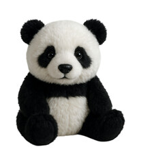 Adorable Plush Panda Toy with Soft Texture and Expressive Eyes, Perfect for Cuddling and Gifts, Isolated on Transparent and White Background