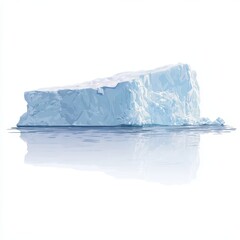 Obraz premium Iceberg resting on calm water.