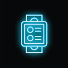 Neon atm interface with credit card inserted for financial transaction