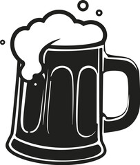 Frothy beer mug silhouette perfect for brewery designs