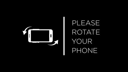 Please rotate your phone from portrait to landscape isolated on black background