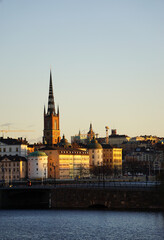 Fototapeta premium Scenic view of a city during evening