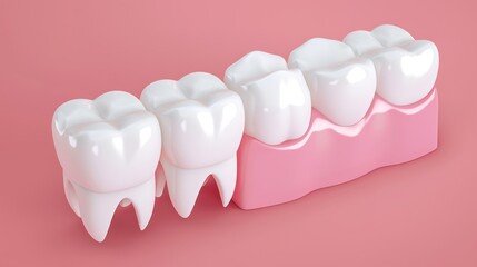 Bridge dental with 3 teeth fixed on molar and premolar