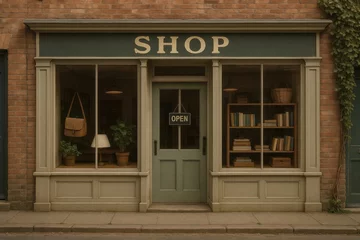 Selbstklebende Fototapeten Charming vintage bookstore facade. © Rawpixel.com