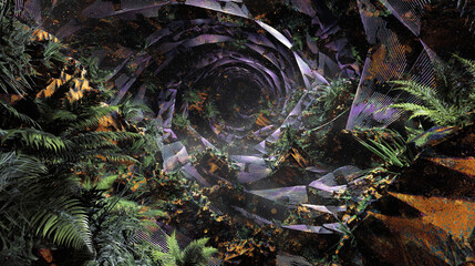 意識の森を彷徨う｜キノコと古代遺跡が共鳴するサイケデリック神話世界4K