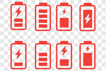 battery icons showing various charge levels and charging states. Perfect for mobile apps, UI design, tech dashboards, and energy related infographics.