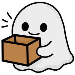 A set of adorable cartoon ghost characters with different expressions and activities. Perfect for worksheets, stickers, or kids’ Halloween materials. Simple line art style, fun and friendly.