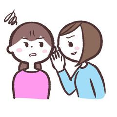 女性に嫌な話をしてくる女性のイラスト