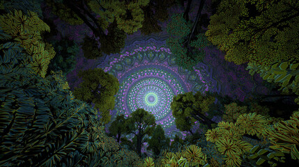 意識の森を彷徨う｜キノコと古代遺跡が共鳴するサイケデリック神話世界4K