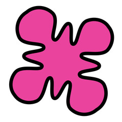 Geometric shape line illustration with transparent background