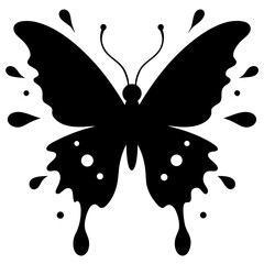 Butterfly Silhouette Vector with Starry Galaxy Theme