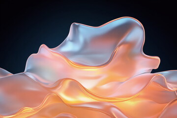 Translucent waves of color create an abstract composition reflecting light and movement in a captivating display