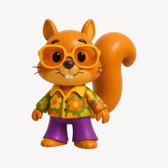 Stylish cartoon squirrel character