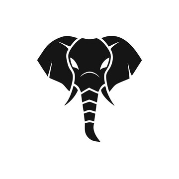 vector illustration of a black and white elepant