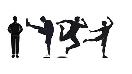 kungfu vector silhouette set