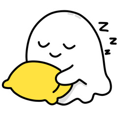 A set of adorable cartoon ghost characters with different expressions and activities. Perfect for worksheets, stickers, or kids’ Halloween materials. Simple line art style, fun and friendly.