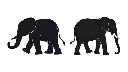 elephant vector silhouette set