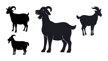 goat silhouettes set