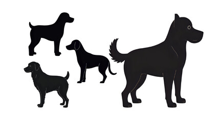 dog vector silhouette set