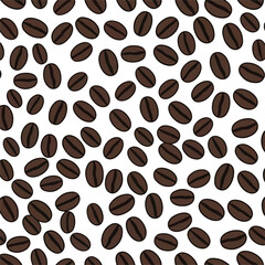 coffee beans seamless pattern
