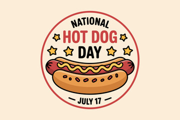 Playful food design with hot dog and fun elements for national hot dog day summer street food july 17 theme  