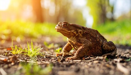 Fototapeta premium frog on the grass