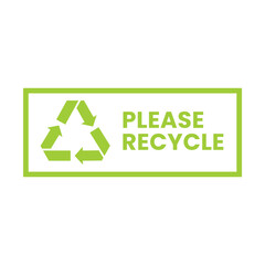 Recyclable Waste Icon in Flat Green Shield Style