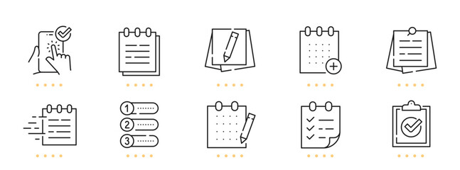 Note and task line icons. Editable stroke