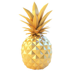 3D pineapple on transparent png background