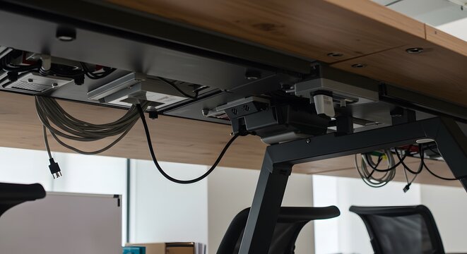 Under Desk Cable Management System Clean and Organized Workspace