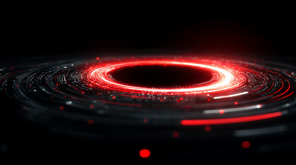 Fototapeta premium Abstract visualization of a technology portal with glowing red energy streams
