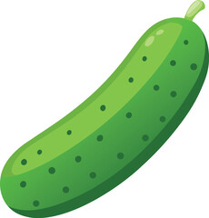 Fresh green cucumber illustration with a clean white background perfect for healthy food concepts