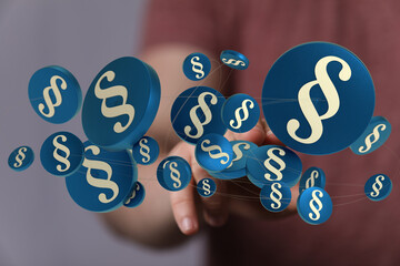 Abstract image of paragraph symbols, ideal for legal, law, and justice concepts.