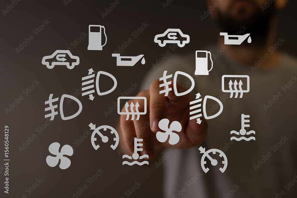 Poster learn to identify and understand common car dashboard warning lights. prevent costly repairs!