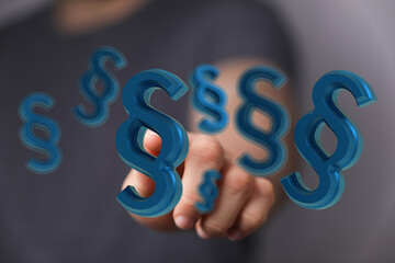 3D rendering of paragraph symbols.  Perfect for legal, justice, and law concepts.