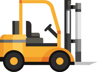 Clean illustration of a forklift on a white background suitable for logistics and industrial themes