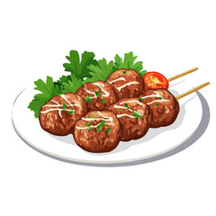 Kefta, flat 2D isometric cartoon vector image isolated on white background.