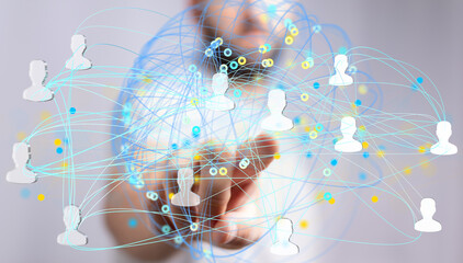 Abstract image depicting a network of connections between people, symbolizing global communication...