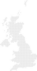 United Kingdom – square dot grid vector map (Web Mercator projection, PPT-compatible & fully editable)
