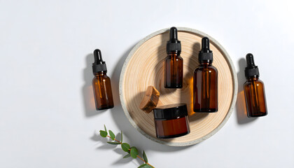 Essential Oil Bottles Amber Glass Set
