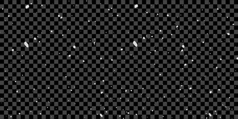 Snow flakes winter snowfall white light vector background. Christmas background, white snow on black background for edit photo.	