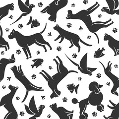 Pet background, pattern set. Collection icon pet. Vector