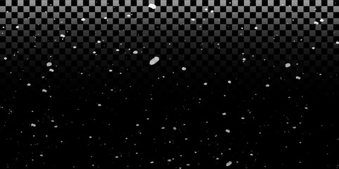Snow flakes winter snowfall white light vector background. Christmas background, white snow on black background for edit photo.	