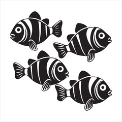 clownfish silhouette vector illustration